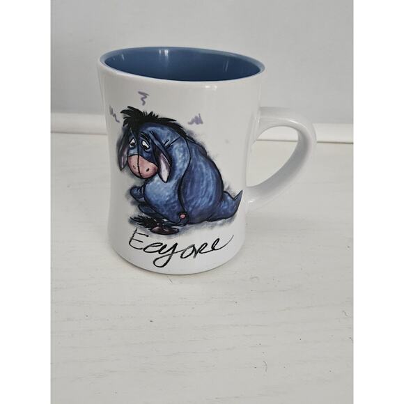 Eeyore Disney Blue &‎ White Coffee Tea Cup Mug 16 Oz Disney Store - Picture 1 of 7